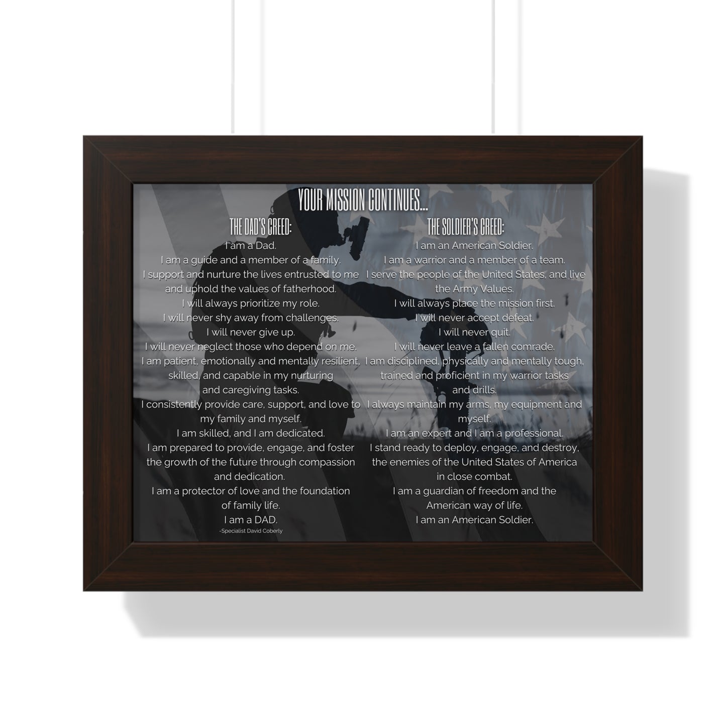 The Dad's Creed Poster – Veteran-Inspired Fatherhood Gift | Military Family Wall Art | Inspirational Home Decor