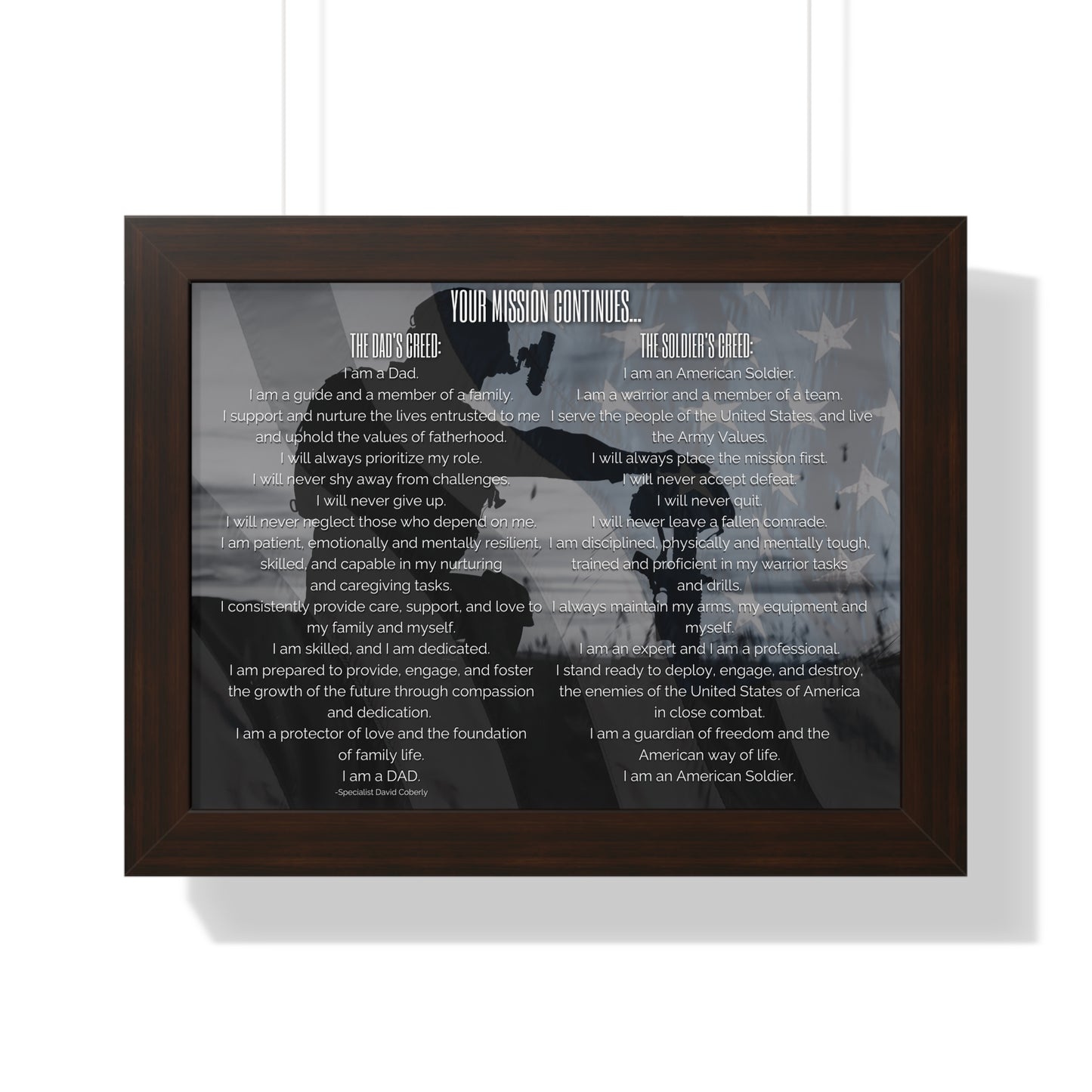 The Dad's Creed Poster – Veteran-Inspired Fatherhood Gift | Military Family Wall Art | Inspirational Home Decor