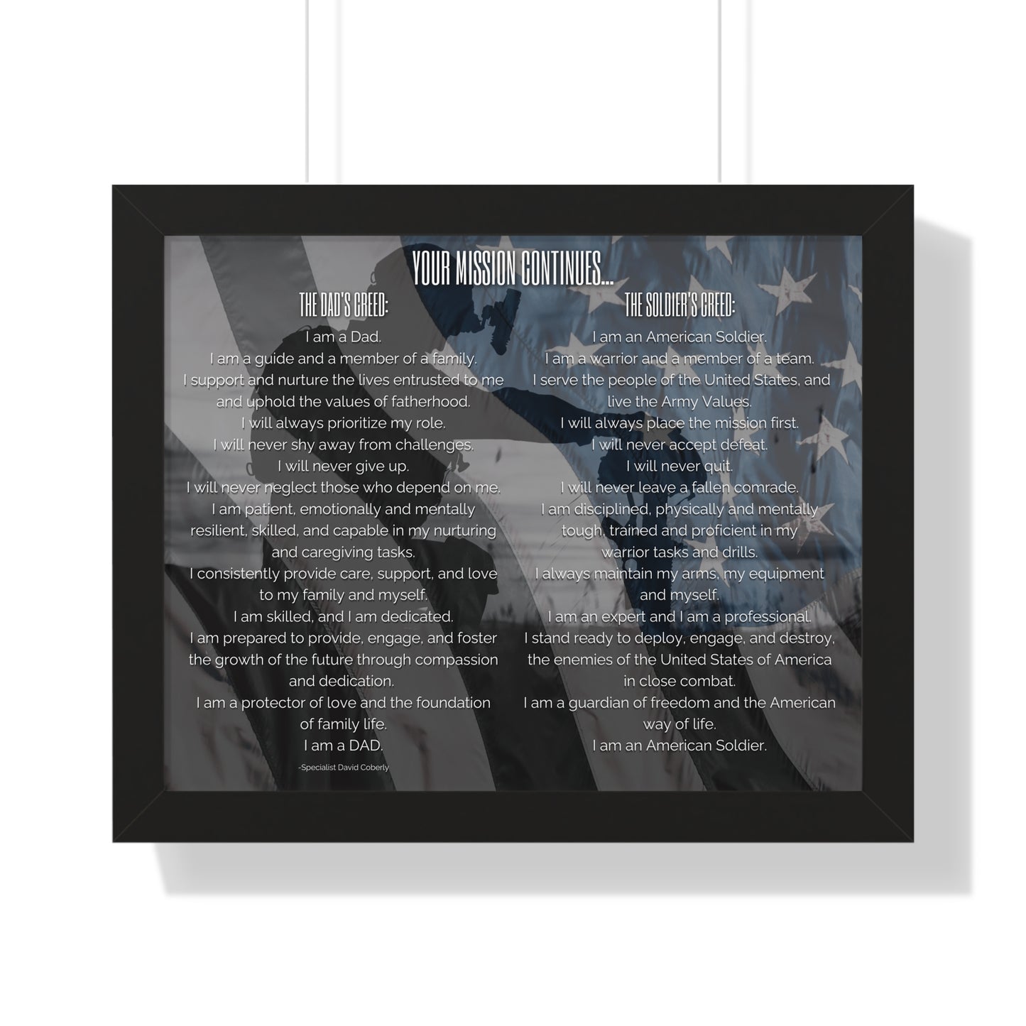 The Dad's Creed Poster – Veteran-Inspired Fatherhood Gift | Military Family Wall Art | Inspirational Home Decor