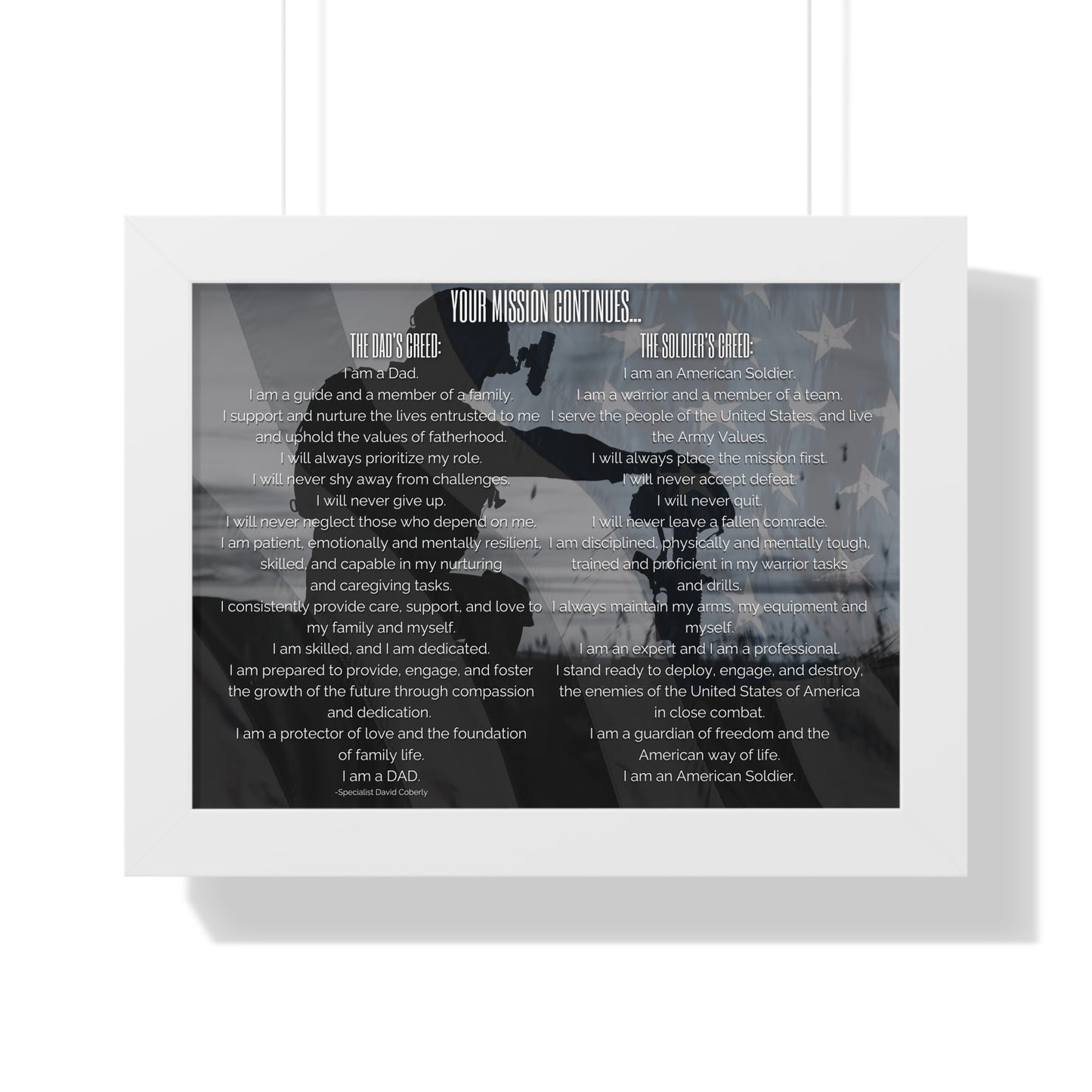 The Dad's Creed Poster – Veteran-Inspired Fatherhood Gift | Military Family Wall Art | Inspirational Home Decor