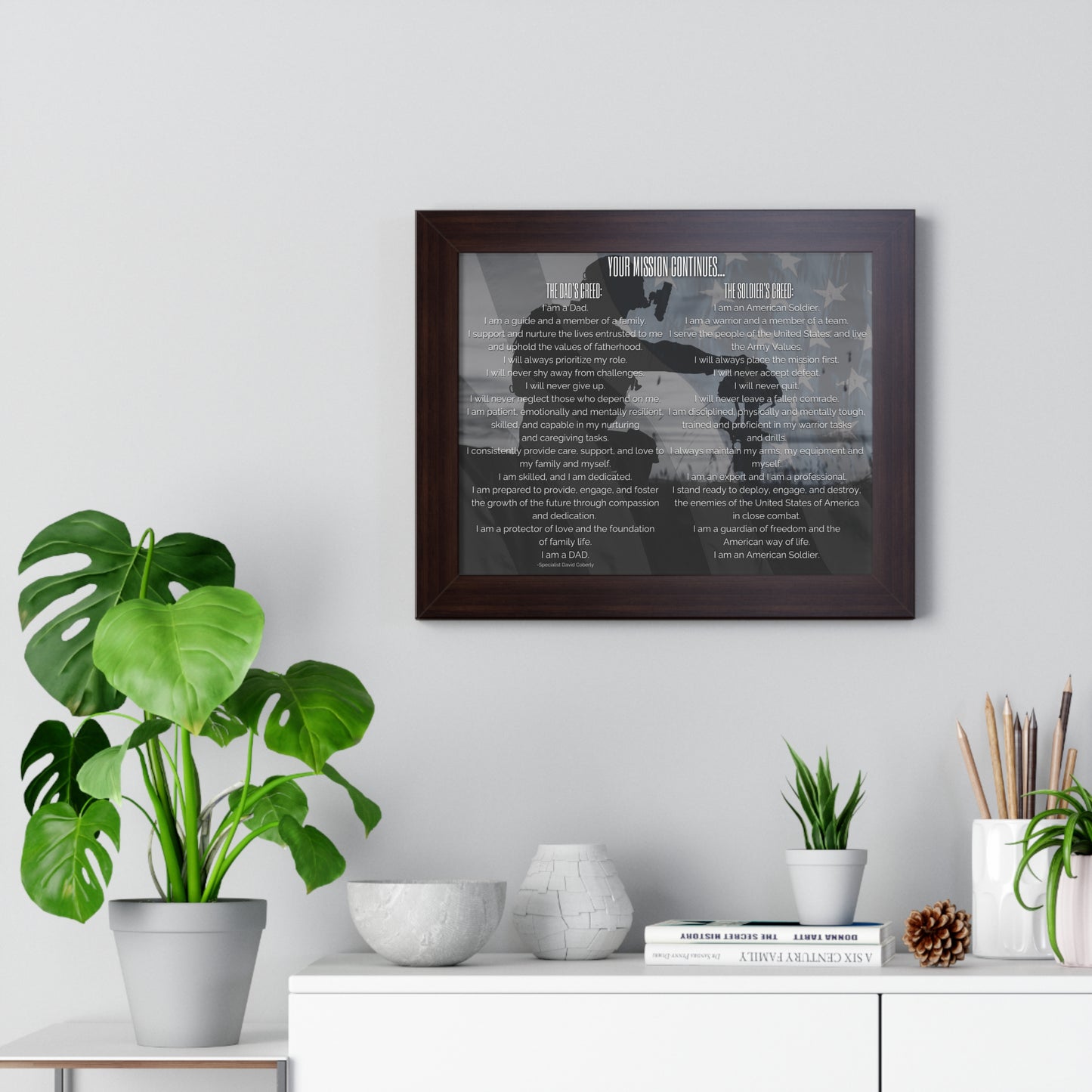 The Dad's Creed Poster – Veteran-Inspired Fatherhood Gift | Military Family Wall Art | Inspirational Home Decor