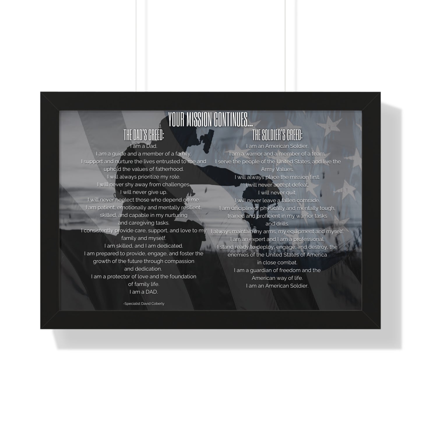 The Dad's Creed Poster – Veteran-Inspired Fatherhood Gift | Military Family Wall Art | Inspirational Home Decor
