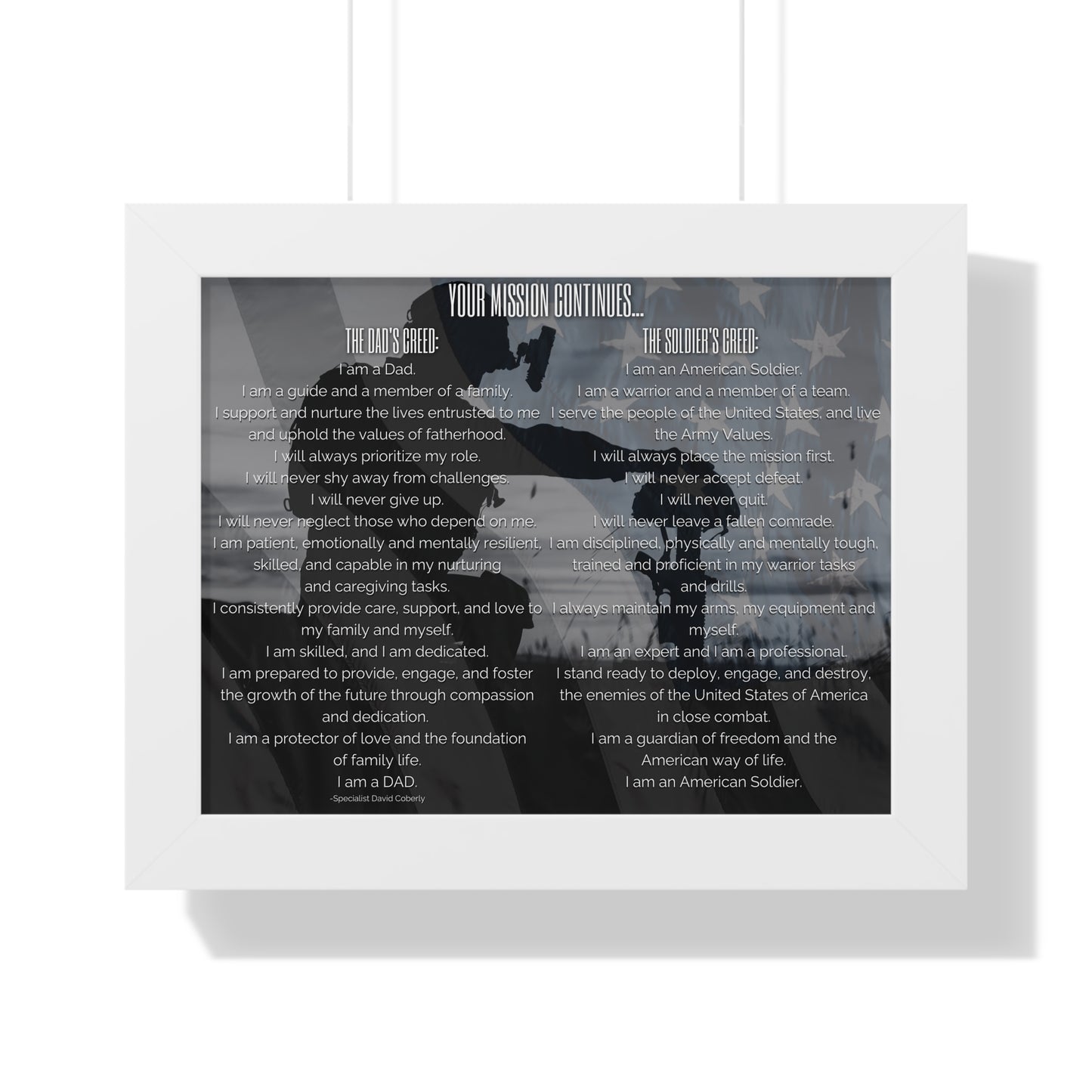 The Dad's Creed Poster – Veteran-Inspired Fatherhood Gift | Military Family Wall Art | Inspirational Home Decor