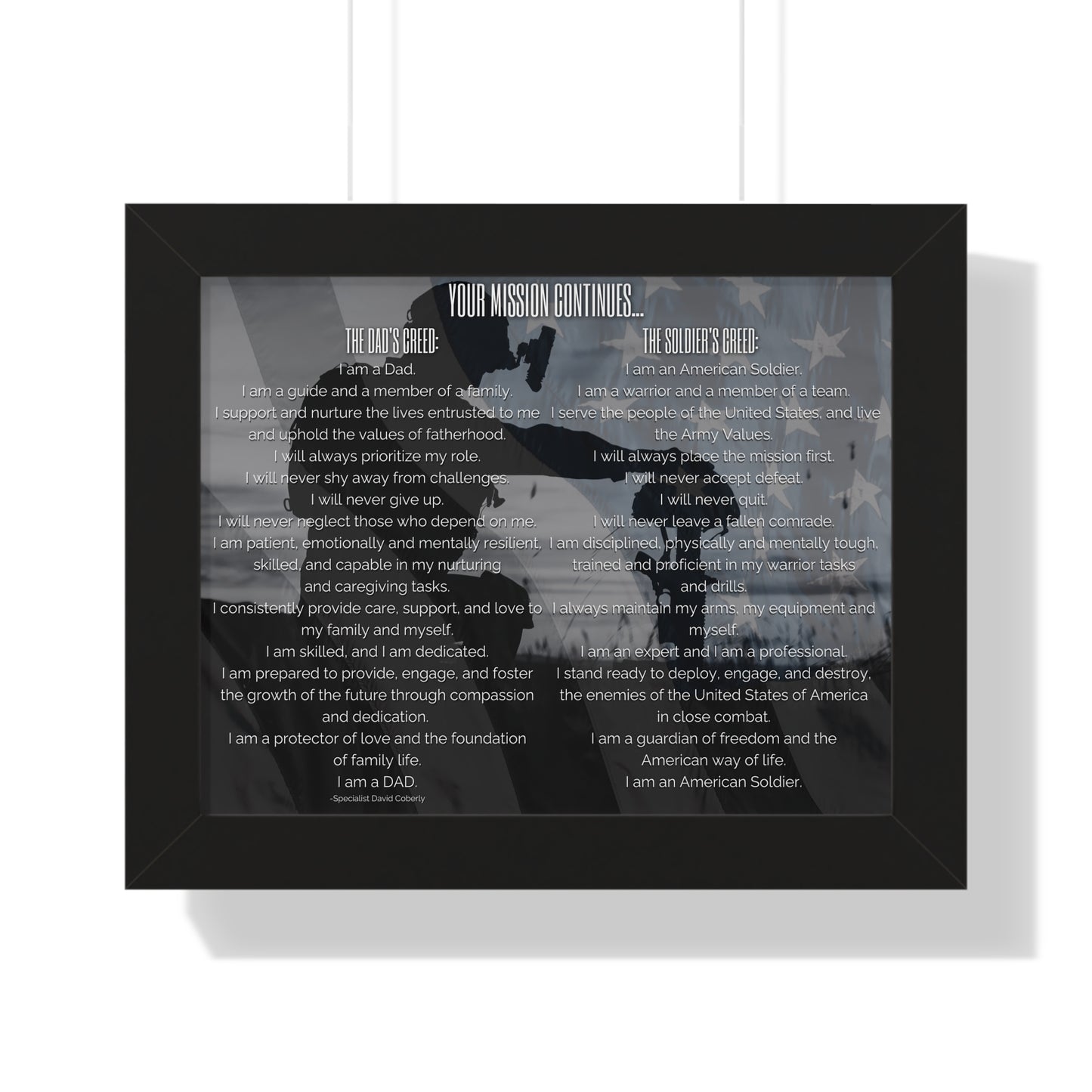 The Dad's Creed Poster – Veteran-Inspired Fatherhood Gift | Military Family Wall Art | Inspirational Home Decor