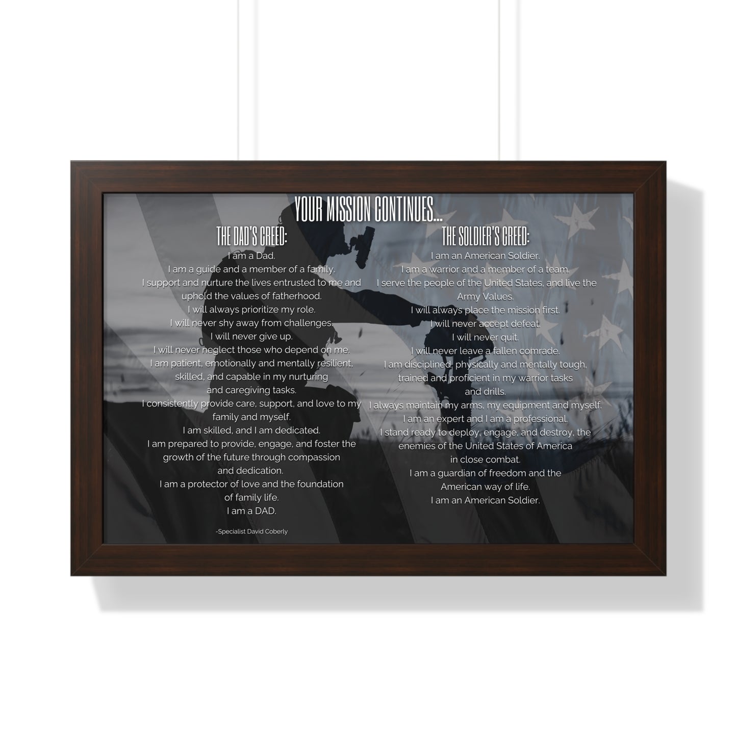 The Dad's Creed Poster – Veteran-Inspired Fatherhood Gift | Military Family Wall Art | Inspirational Home Decor