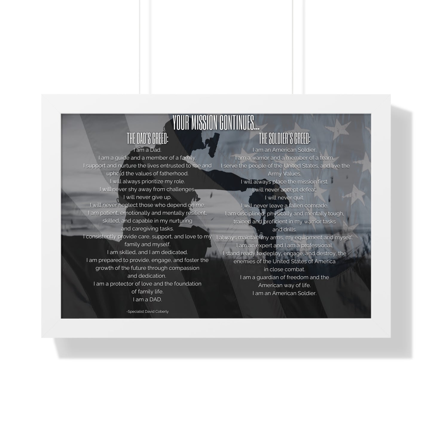 The Dad's Creed Poster – Veteran-Inspired Fatherhood Gift | Military Family Wall Art | Inspirational Home Decor