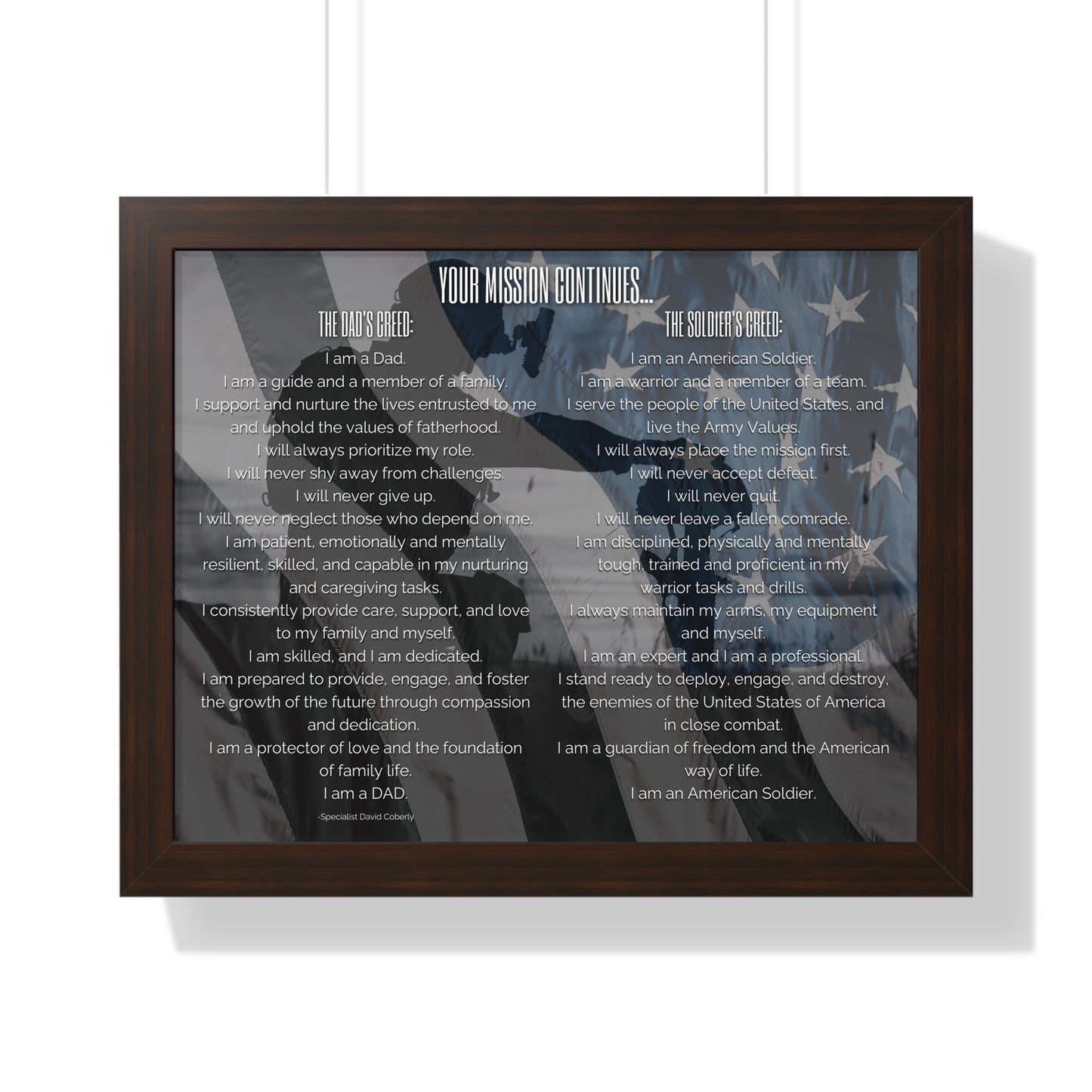 The Dad's Creed Poster – Veteran-Inspired Fatherhood Gift | Military Family Wall Art | Inspirational Home Decor