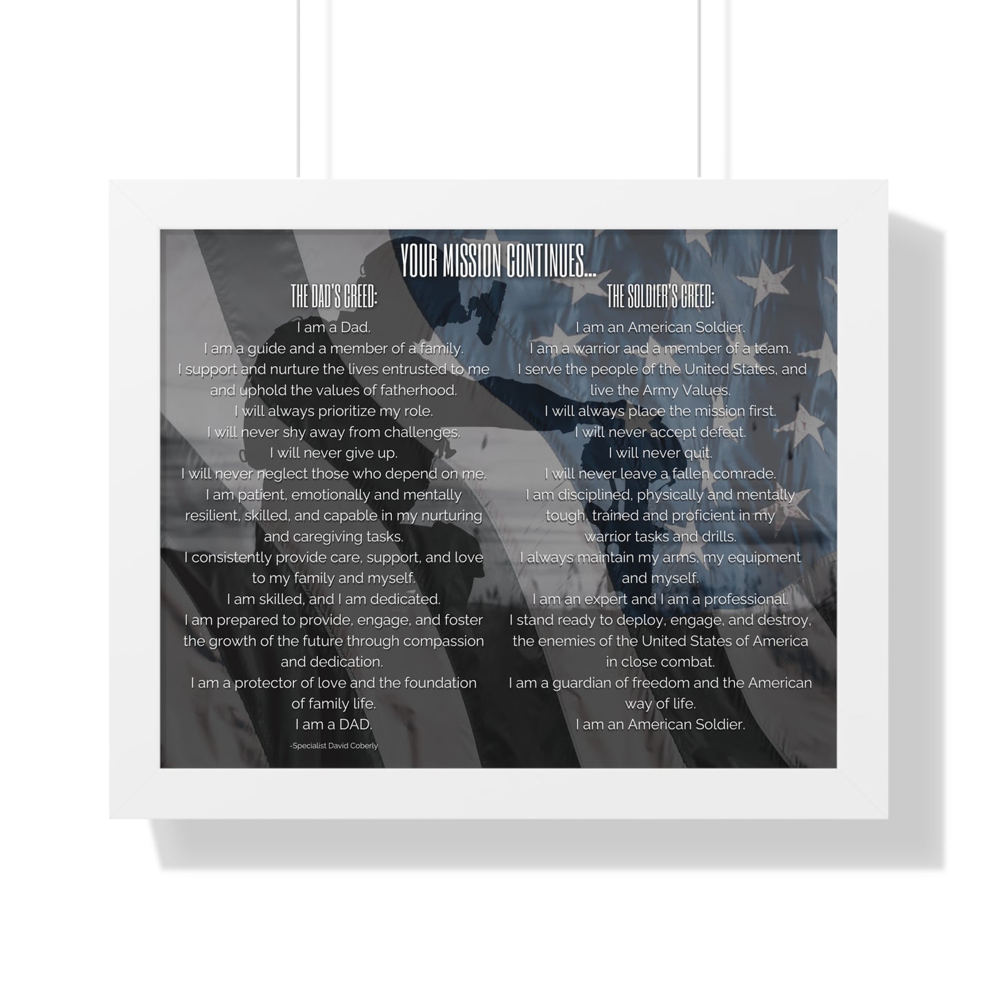 The Dad's Creed Poster – Veteran-Inspired Fatherhood Gift | Military Family Wall Art | Inspirational Home Decor